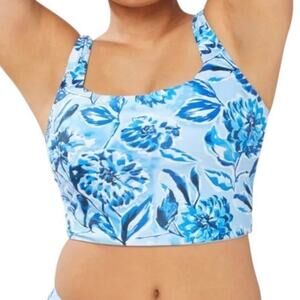 Andie Swim The Siren Tank Top Women's XL Blue Floral Beach Pool